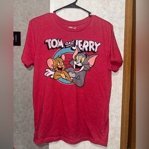 Red Tom and Jerry Graphic T-Shirt
